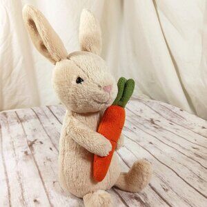 JellyCat Bonnie Bunny with Carrot Cream Rabbit White Cotton Tail Retired 7"